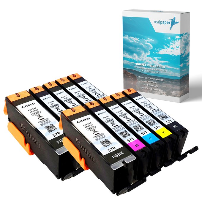 realpaper Fotopapier im Set mit PGI-570 / CLI-571 Patronen